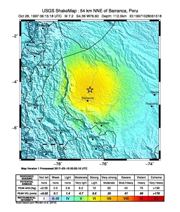 ShakeMap Intensity Thumbnail